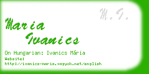 maria ivanics business card